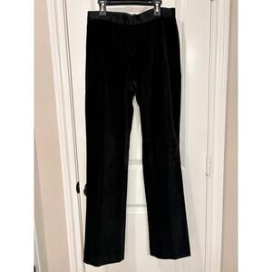 Lauren by Ralph Lauren Black Velvet with Satin Trim Stretch Pants Sz 4